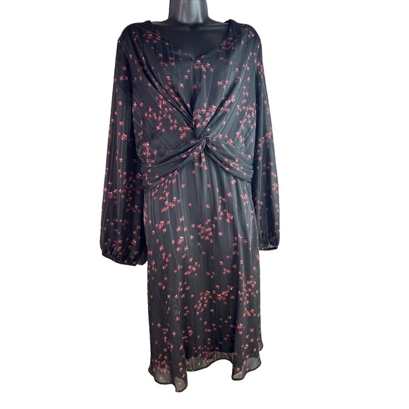 Lane‎ Bryant Floral Midi Dress Flowy Boho Peasant Feminine Plus Size 20 - Picture 1 of 13